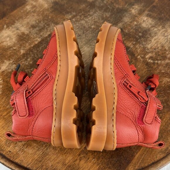 Camper Boots Baby 5.5 (22) Brutus Red Leather Ankle Lace Up Zipper Hiking - Picture 5 of 11
